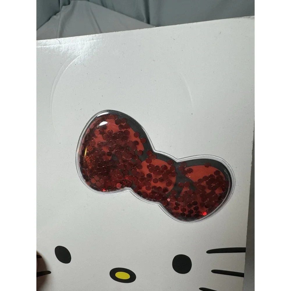 Sanrio Hello Kitty Puffy Glitter Red Bow Journal Notebook w/ Sticker Sheets 2023